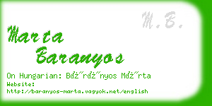 marta baranyos business card